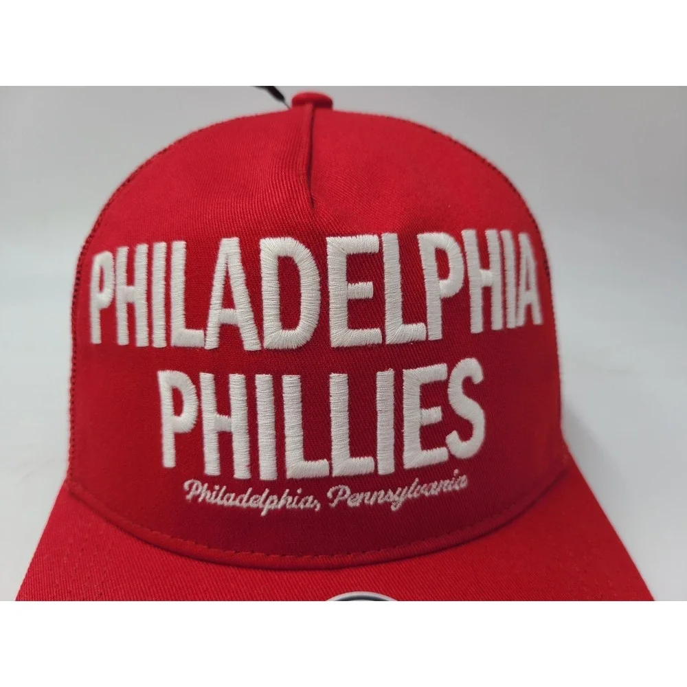 Philadelphia Phillies 47 Brand‎ Hitch Mesh Trucker Snapback Hat Cap Men MLB Red